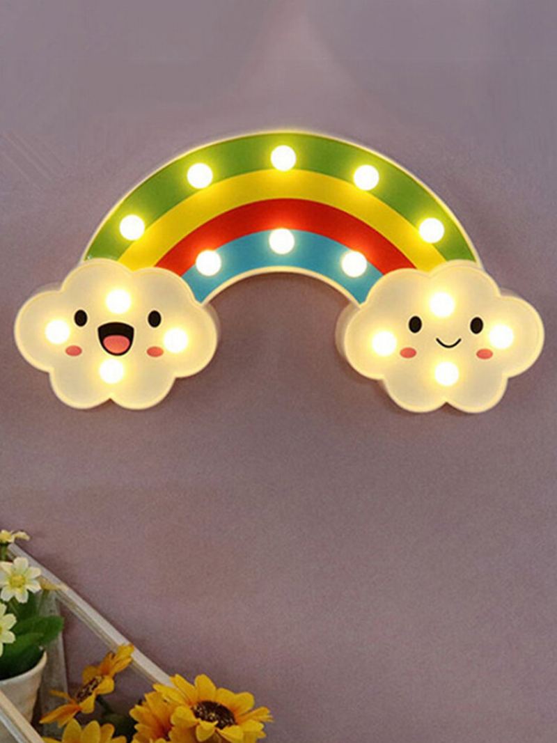 Smile Face Cloud Rainbow Led Noční Světlo Kreslená Lampa Dětská Hračka Dárkové