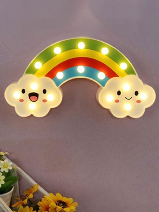 Smile Face Cloud Rainbow Led Noční Světlo Kreslená Lampa Dětská Hračka Dárkové