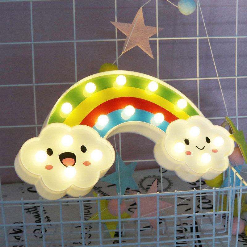 Smile Face Cloud Rainbow Led Noční Světlo Kreslená Lampa Dětská Hračka Dárkové