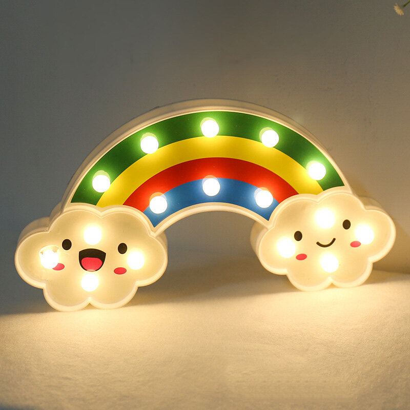 Smile Face Cloud Rainbow Led Noční Světlo Kreslená Lampa Dětská Hračka Dárkové