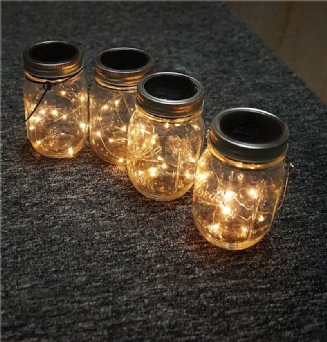 Solární Napájení 2m 20leds Mason Jar Víko Fairy String Drátěná Lampa Pro Zahradní Dekorace