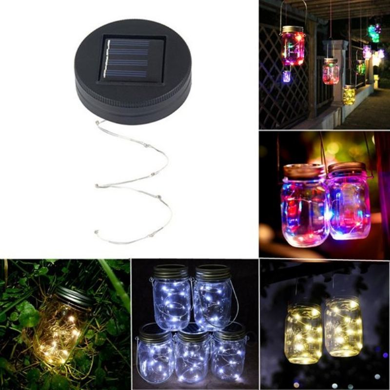 Solární Napájení 2m 20leds Mason Jar Víko Fairy String Drátěná Lampa Pro Zahradní Dekorace