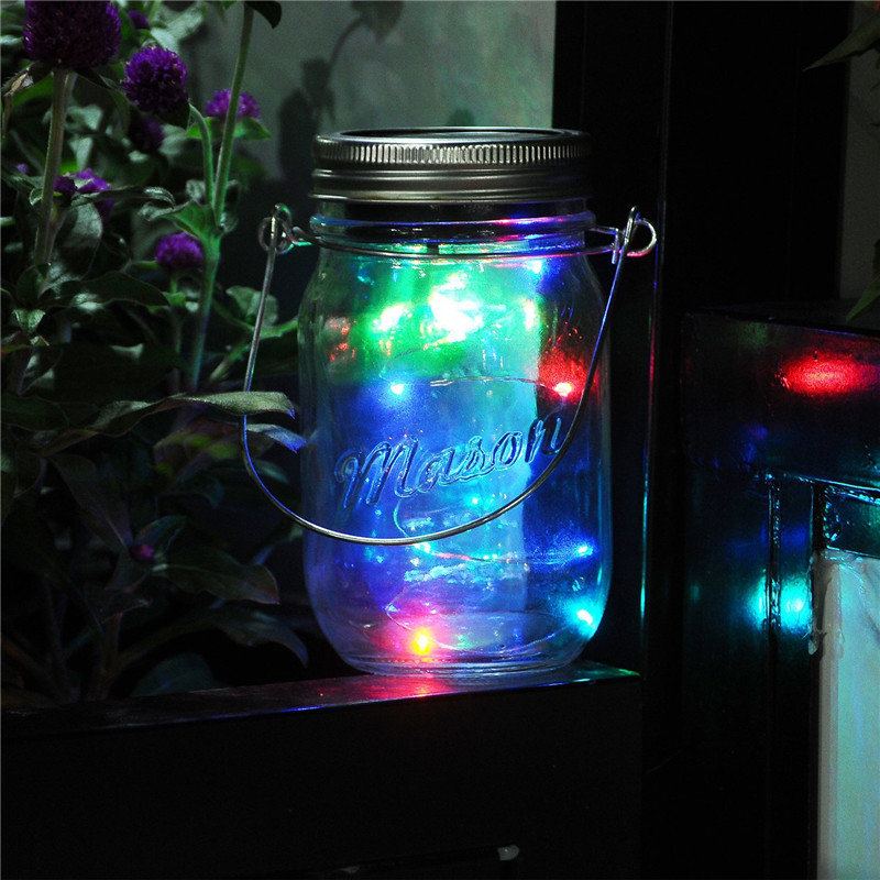 Solární Napájení 2m 20leds Mason Jar Víko Fairy String Drátěná Lampa Pro Zahradní Dekorace