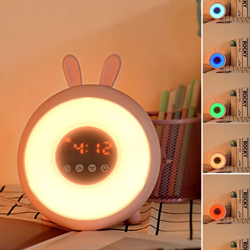 Sweet Dream Time Králík Wake Up Lamp Budík Simulace Východu Slunce Nové Děti Noční Světlo Kreativní Králíček Nálada Světelné Hodiny