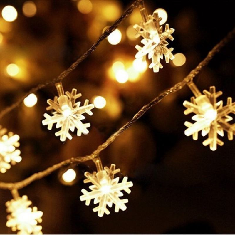 Vánoční Dekorace Snowflake Vodotěsné Led Blesky String Festival Svatební Výzdoba