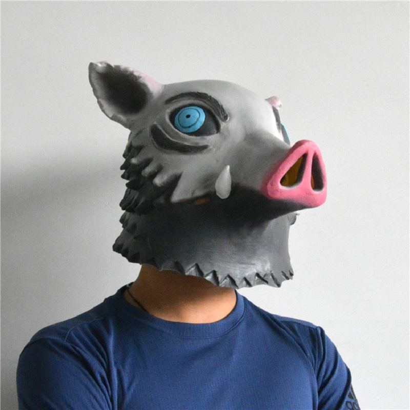 Anime Demon Slayer Kimetsu No Yaiba Hashibira Inosuke Pig Mask Halloween Costuem Cosplay Pro Dospělé