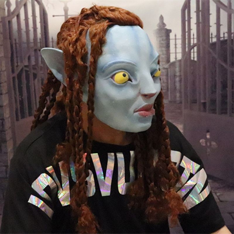 Avatar Deluxe Overhead Dospělý Jake Sully Latexová Maska Halloween Kostým Film Role Cosplay Rekvizity