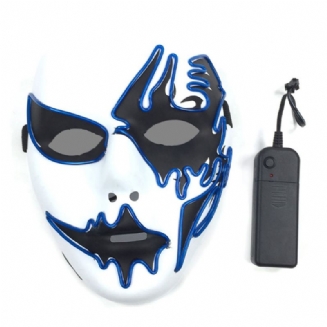 Brilantní El Maska Na Karneval Halloween Birthday Party Cosplay Ručně Malovaná Led Podobná Studenému Světlu Na Obličej Zářící Street Dance Glow Mask