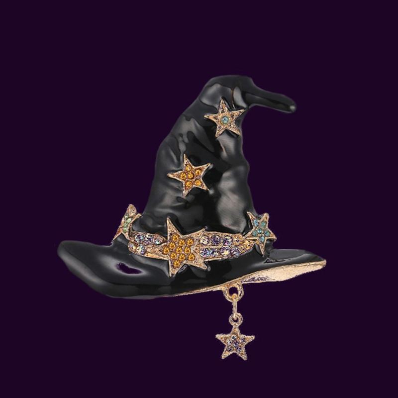 Dámská Brož Creative Mini Wizard Hat Diamond Alloy Pin Lady Módní Doplňky Nejlepší Dárek K Výročí Večírku