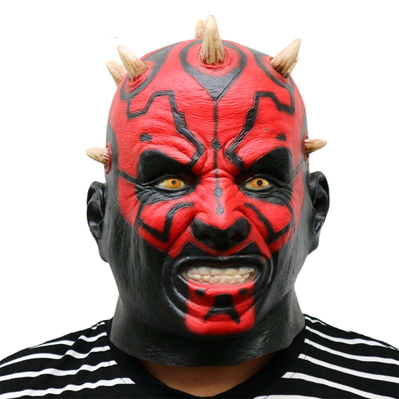 Darth Maul Deluxe Horní Latexová Maska Pro Dospělé Halloween Custom Horror Příslušenství