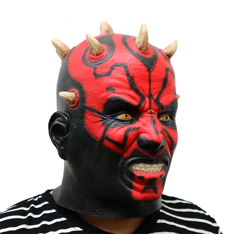 Darth Maul Deluxe Horní Latexová Maska Pro Dospělé Halloween Custom Horror Příslušenství