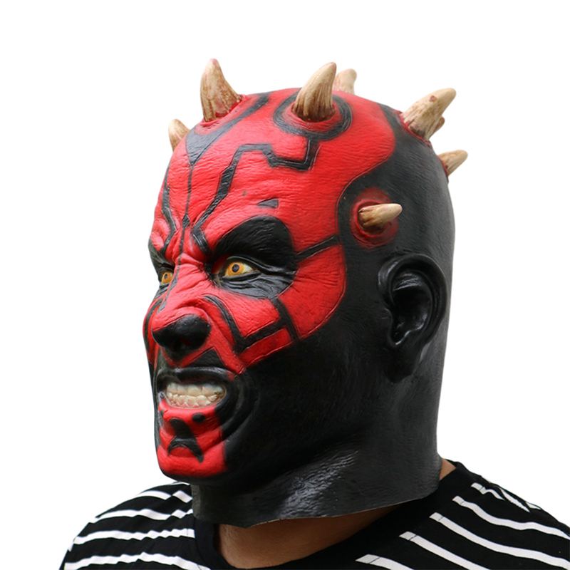 Darth Maul Deluxe Horní Latexová Maska Pro Dospělé Halloween Custom Horror Příslušenství