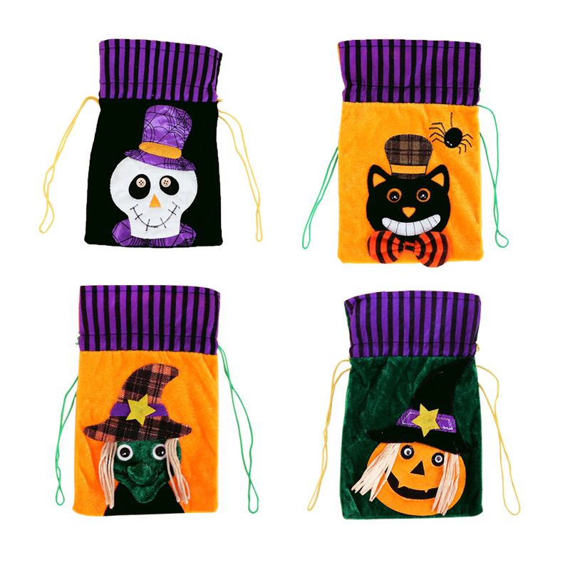 Halloween Cartoon Candy Plátěná Taška Pumpkin Head Dárkové Balení Pure Cotton Beam Dárková Velkoobchod Spot