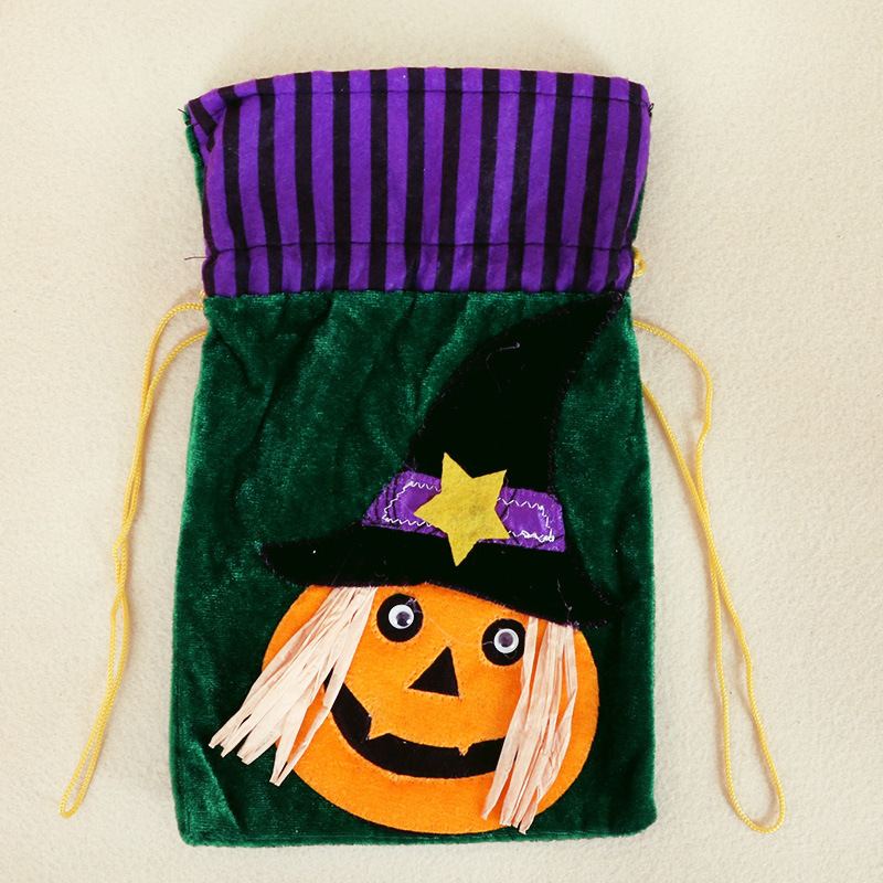 Halloween Cartoon Candy Plátěná Taška Pumpkin Head Dárkové Balení Pure Cotton Beam Dárková Velkoobchod Spot