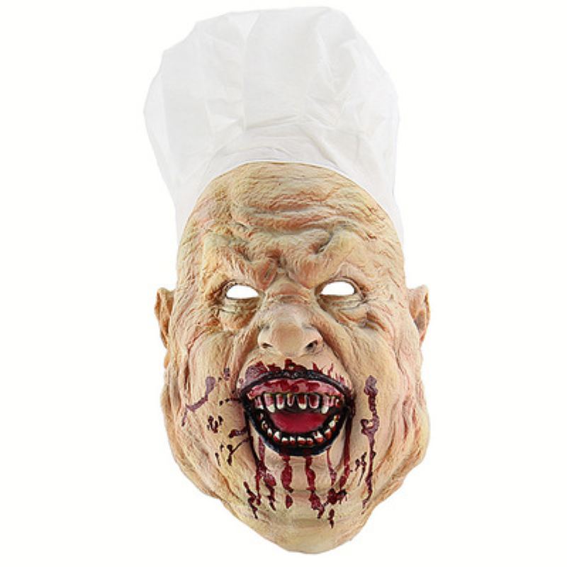 Halloween Chef Dres Up Pokrývka Hlavy Velkoobchod Horror Butcher Latex Mask