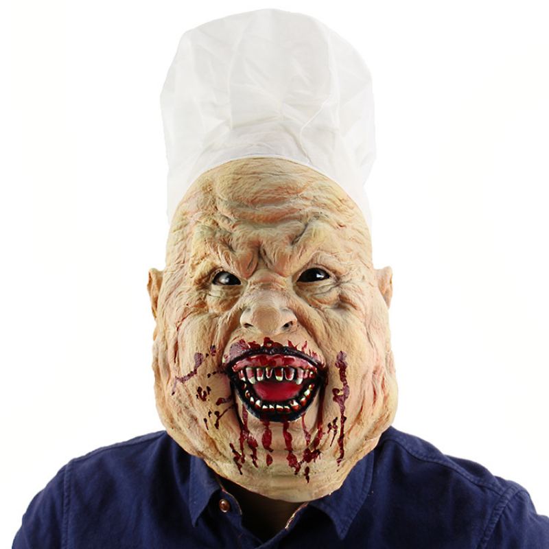 Halloween Chef Dres Up Pokrývka Hlavy Velkoobchod Horror Butcher Latex Mask