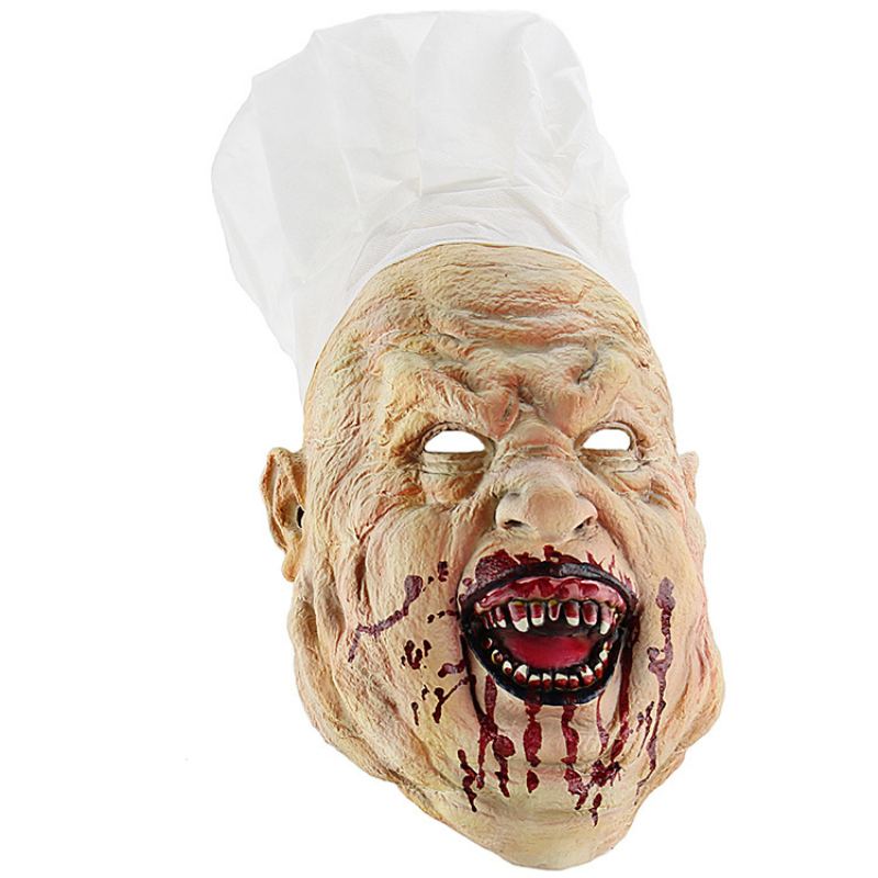 Halloween Chef Dres Up Pokrývka Hlavy Velkoobchod Horror Butcher Latex Mask