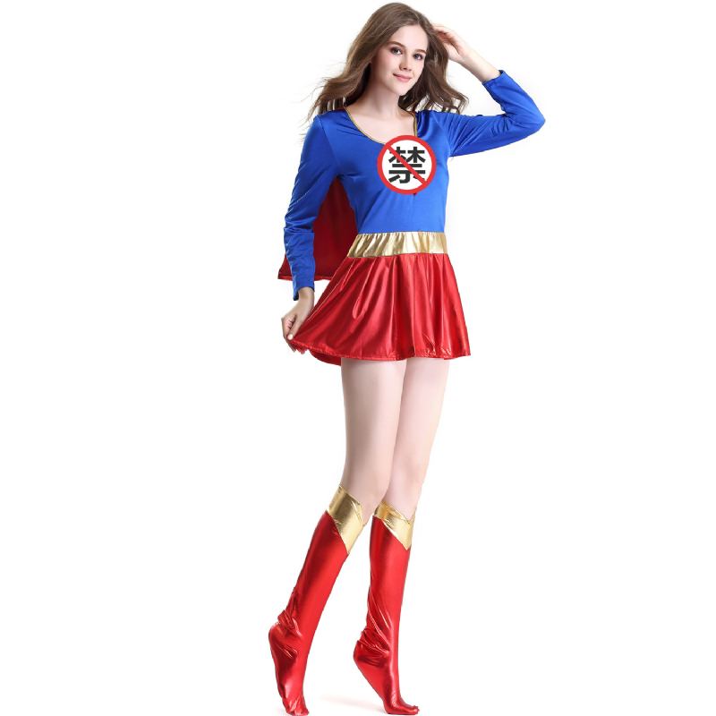 Halloween Dámský Kostým Sexy Žena Superman Role Play Oversized