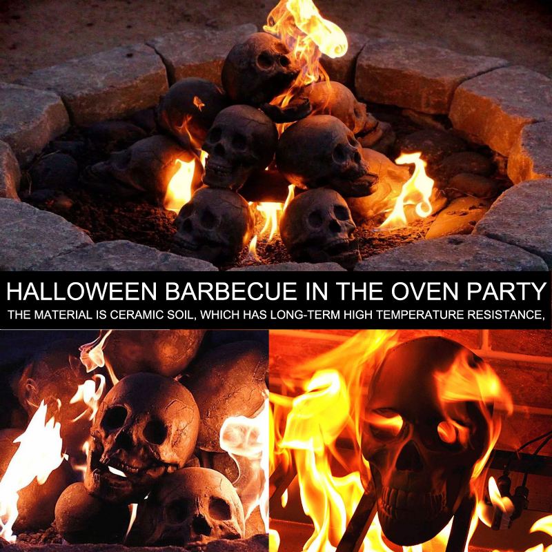 Halloweenská Kamna Barbecue Party Dekorace Simulace Lebka Rekvizity Horor Keramické Ozdoby