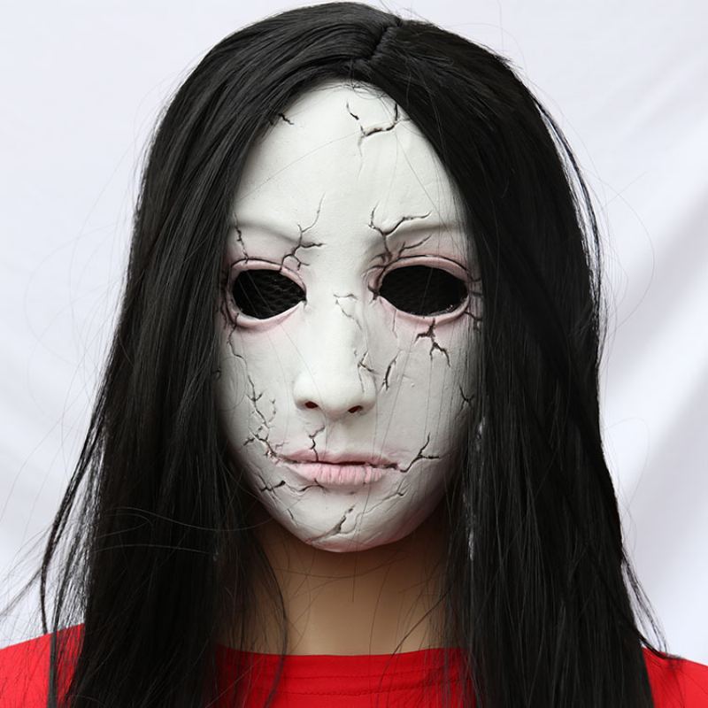 Halloweenská Maska Horor Strašidelný Dům Útěk Z Místnosti Kostra Žena Ghost Zombie Face Hood