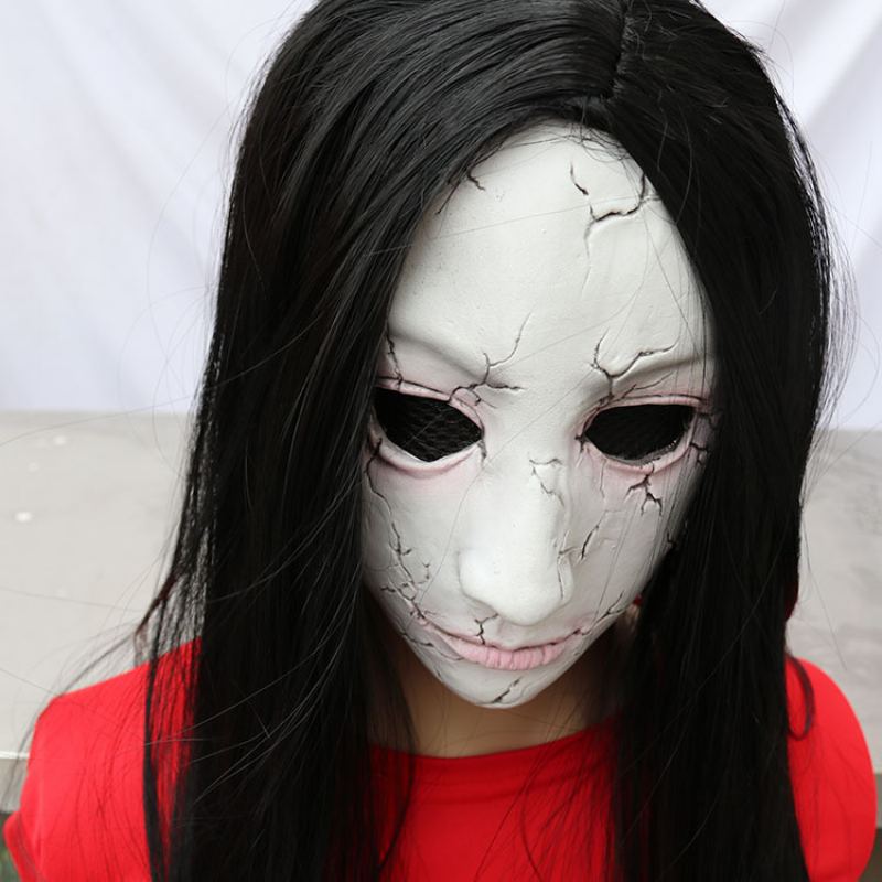 Halloweenská Maska Horor Strašidelný Dům Útěk Z Místnosti Kostra Žena Ghost Zombie Face Hood