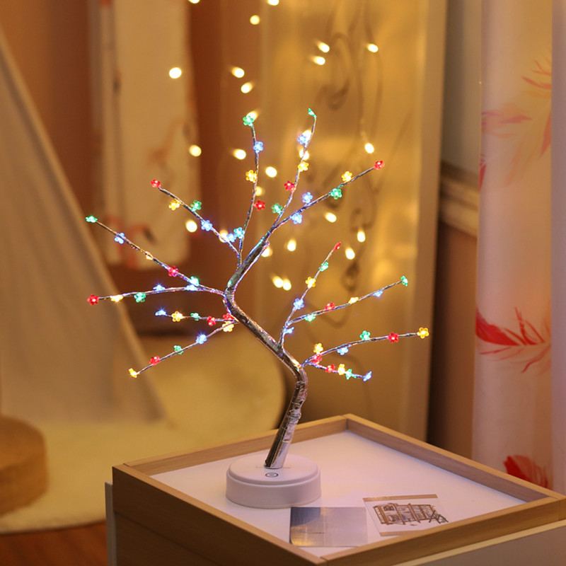 Led Tree Light Kreativní Dárek Hvězdy Sněhová Vločka Lucerna Měděný Drát Světelná Dekorace Noční Světlo