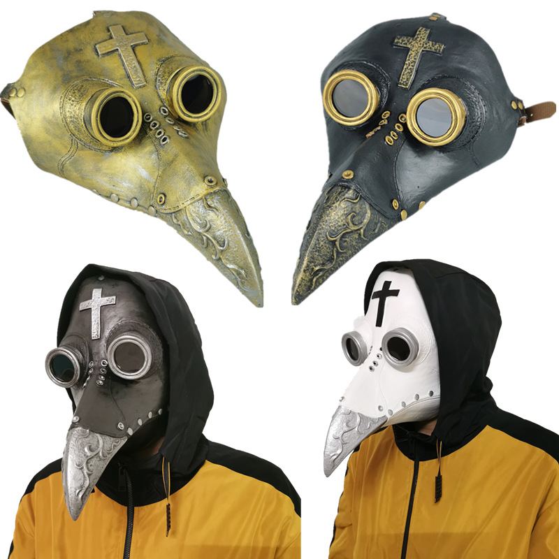 Legrační Středověký Steampunk Morový Doktor Bird Mask Latex Punk Cosplay Masky Zobák Dospělý Halloween Event Rekvizity