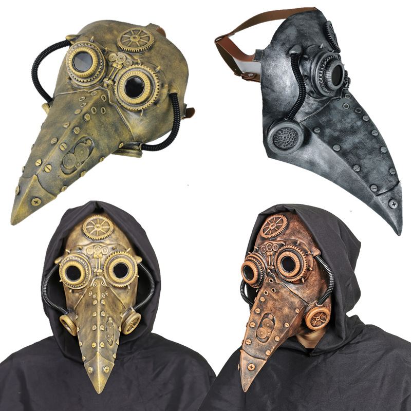 Legrační Středověký Steampunk Morový Doktor Bird Mask Latex Punk Cosplay Masky Zobák Dospělý Halloween Event Rekvizity