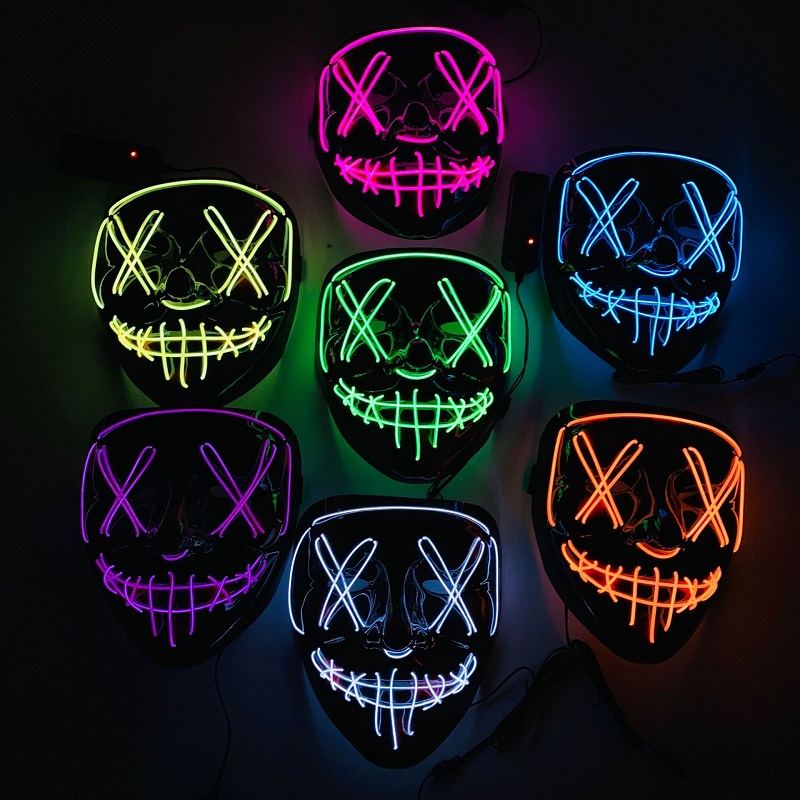 Light Up Mask Led Halloween Led Up Scary Pro Festivalový Cosplay