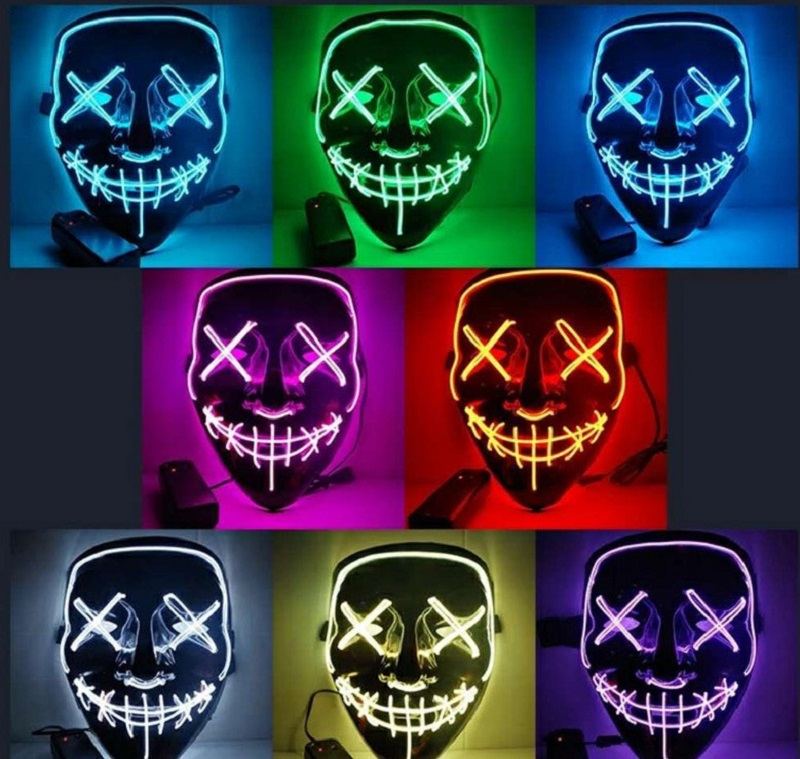 Light Up Mask Led Halloween Led Up Scary Pro Festivalový Cosplay