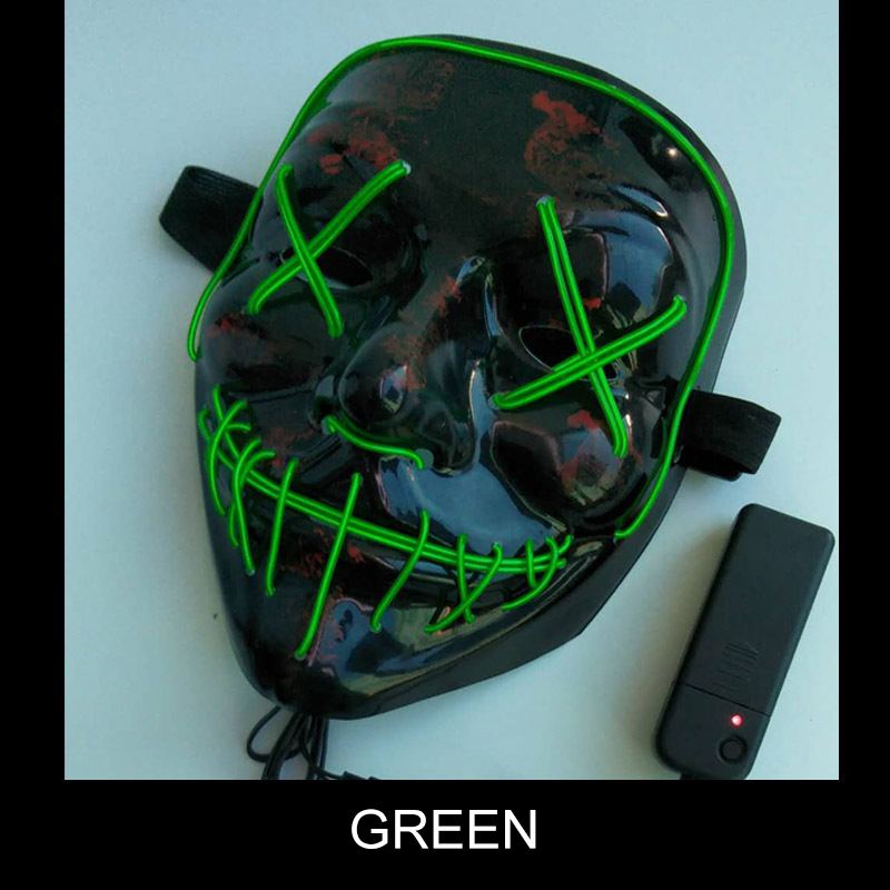 Light Up Mask Led Halloween Led Up Scary Pro Festivalový Cosplay