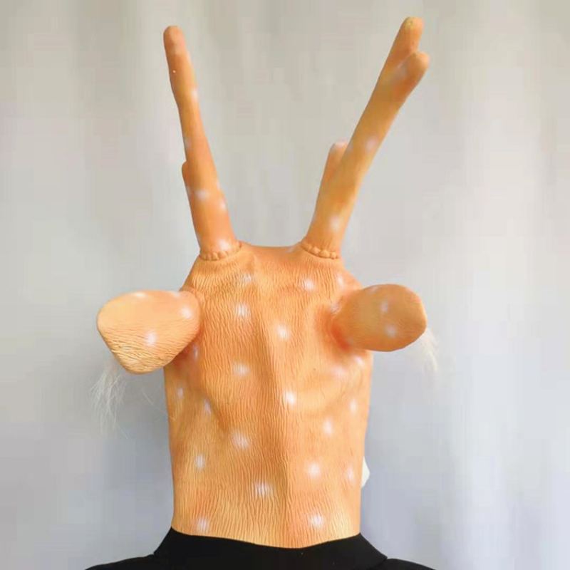 Nová Sika Deer Mask Vánoční Sobí Pokrývka Hlavy Halloween Latexová Maska Zvířecí Jelení Hlava Hra S Rekvizitami Party