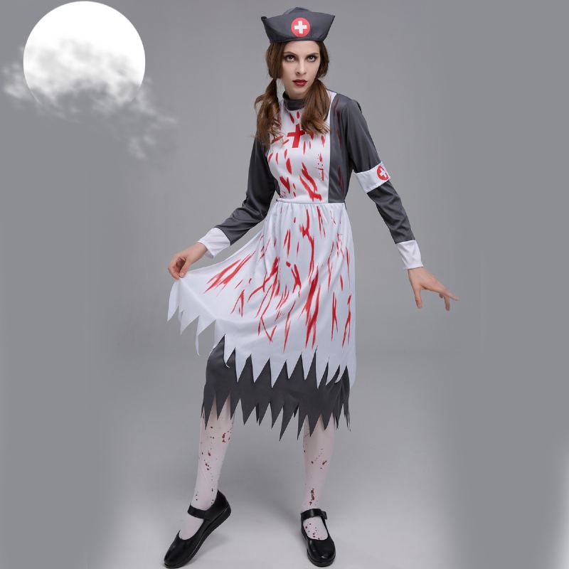 Nový Halloweenský Cosplay Ženský Kostým Hororový Zombie Na Párty S Motivem Krvavého Ďábla