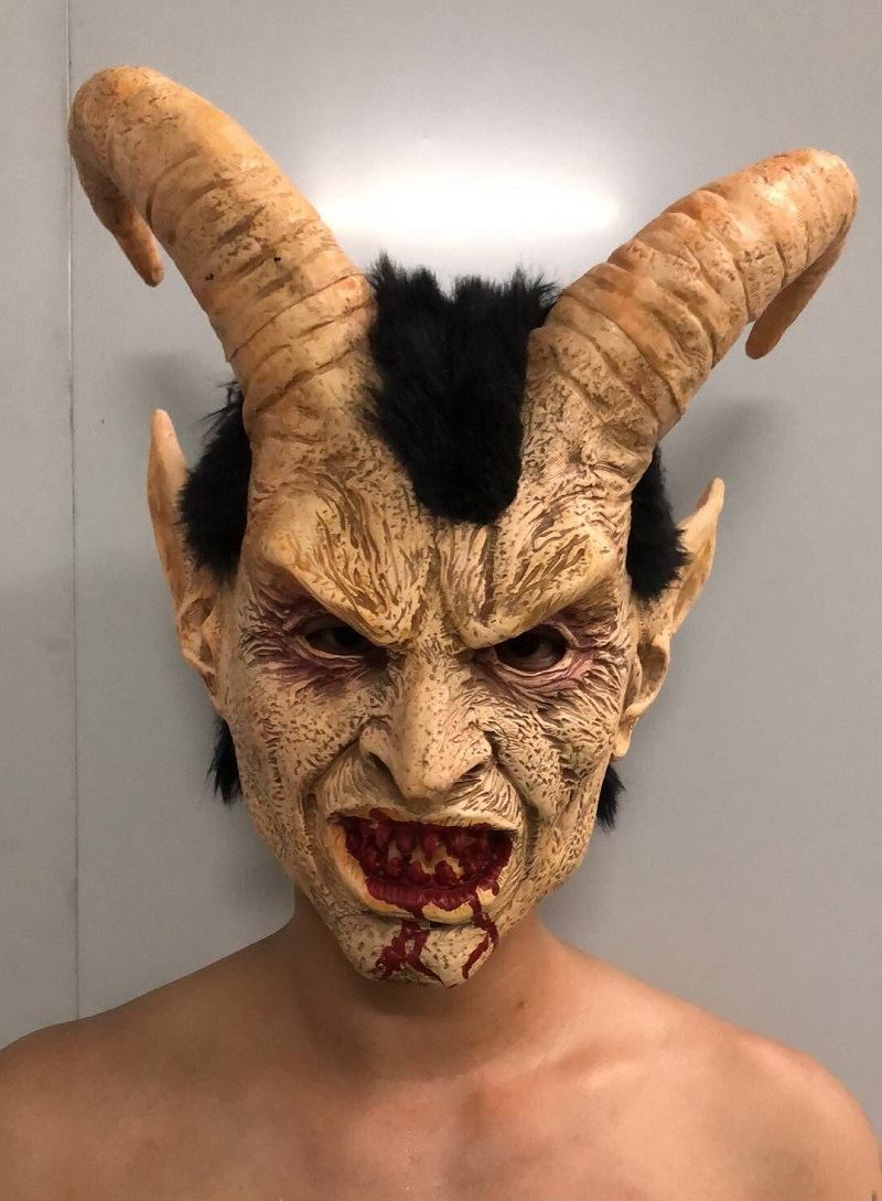 Scary Mask Demon Devil Lucifer Roh Maska Halloween Cosplay Festival Party Rekvizity