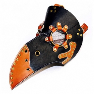 Steampunk Plague Doctor Bird Mask Long Nose Beak Pu Kožená Maska Pro Cosplay Halloween Vánoční Kostýmy