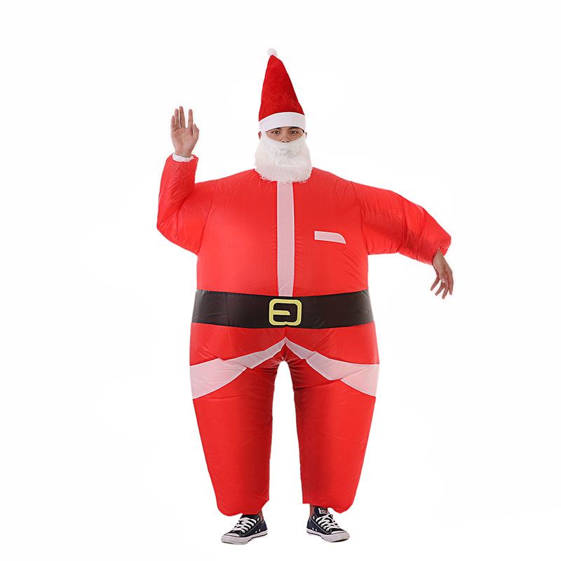 Vánoční Kostýmy Santa Clause Claus Nafukovací Oblečení Cosplay Zábavné Party Aktivity Taneční Rekvizity