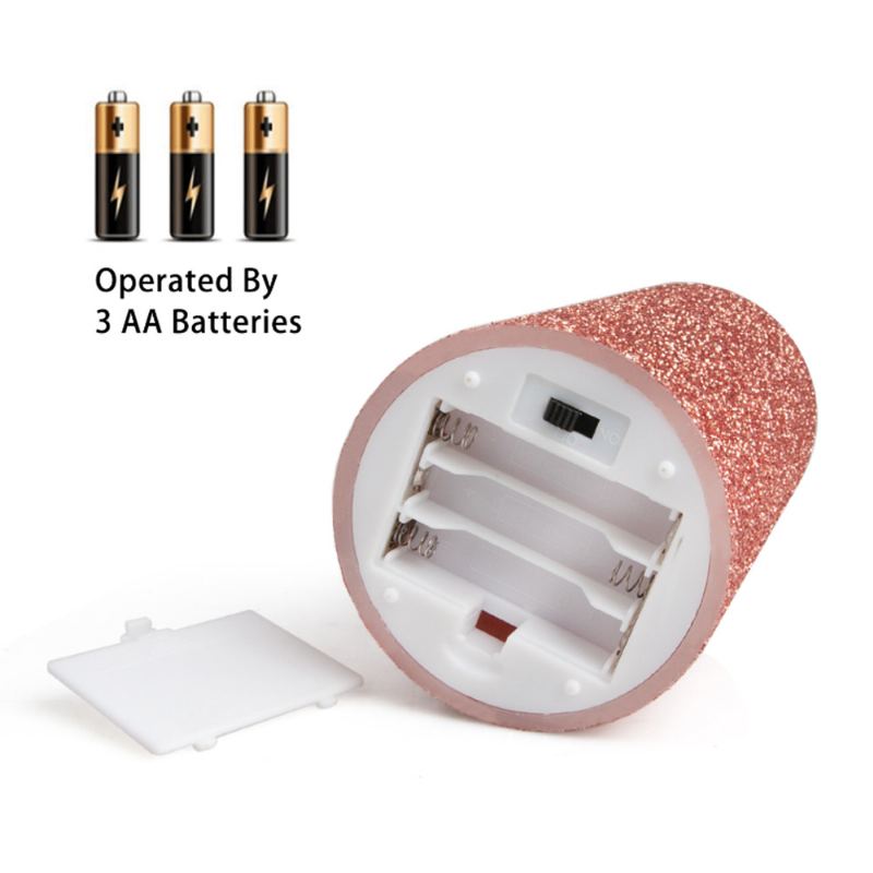 3pcs Led Svíčky V Obleku Rose Golden Simulace Plamene Bezdýmné Elektrické S Dálkovým Ovládáním Nastavitelný Automatický Časovač