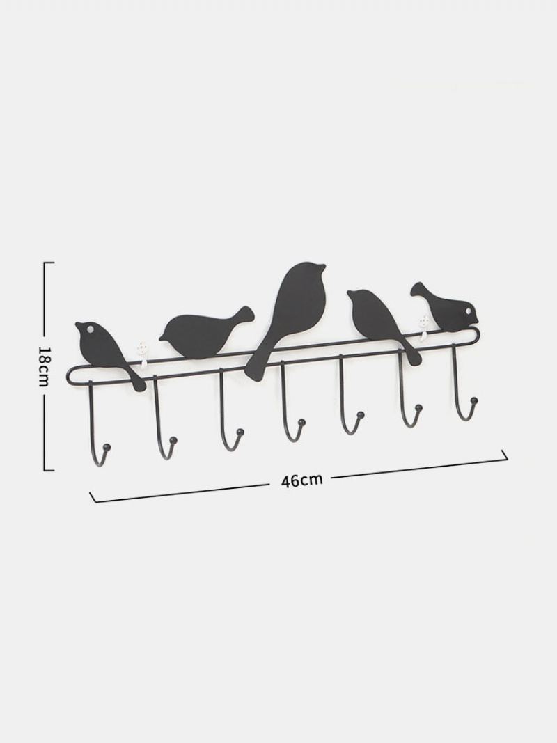 1 Pc Ručně Svařovaný Jednoduchý Vícehákový Věšák Ve Tvaru Ptáka Do Obývacího Pokoje Ložnice Pracovna Koupelna Muniversal