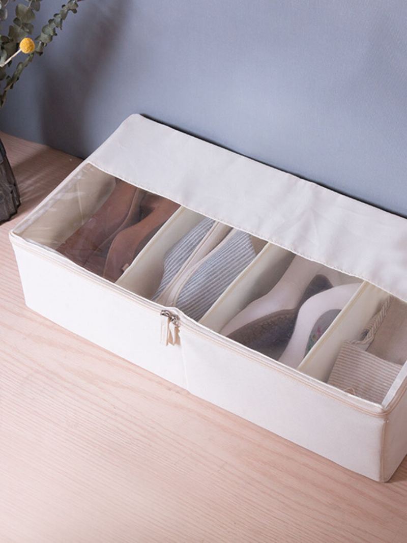 1pc Oxford Cloth Zip Šetřící Místnost Protiprachová Skládací Odnímatelná Nastavitelná Přepážka Pro Ploché Boty Sneaker House Organizér Pro Ubytovnu Úložný Box