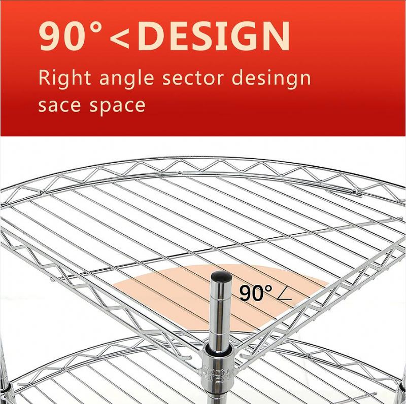 4-policový Rohový Drátěný Policový Regál Nastavitelný Kovový Volně Stojící Úložný Stojan Pro Koupelnu Obývací Pokoj Kuchyně