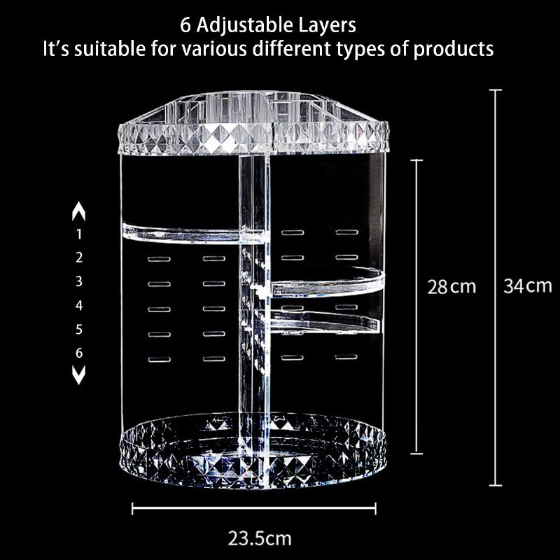 6 Nastavitelných Vrství Organizér Na Make-up O 360 Stupňů Otočný Komediální Úložný Box Dárek S Kosmetikou Rtěnky Parfémy Stojan Na Displej