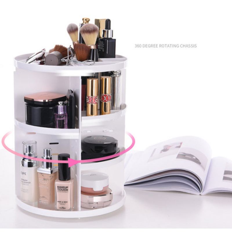 Organizér Na Make-up Otočný O 360 Stupňů Nastavitelný Multifunkční Úložný Box Na Kosmetiku