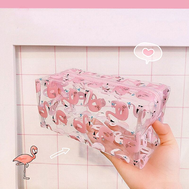 Plastová Průhledná Kosmetická Taška Flamingo Travel Storage Wash Bag