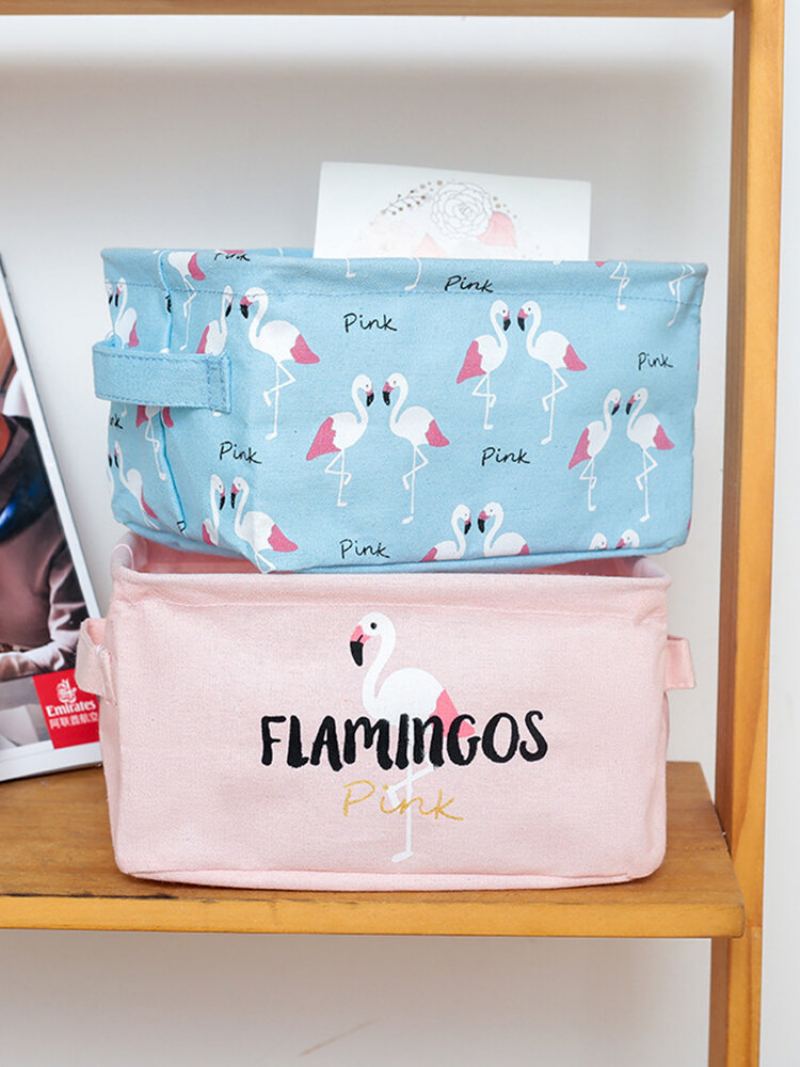 Skládací Stolní Box Flamingo Z Bavlněného Plátna