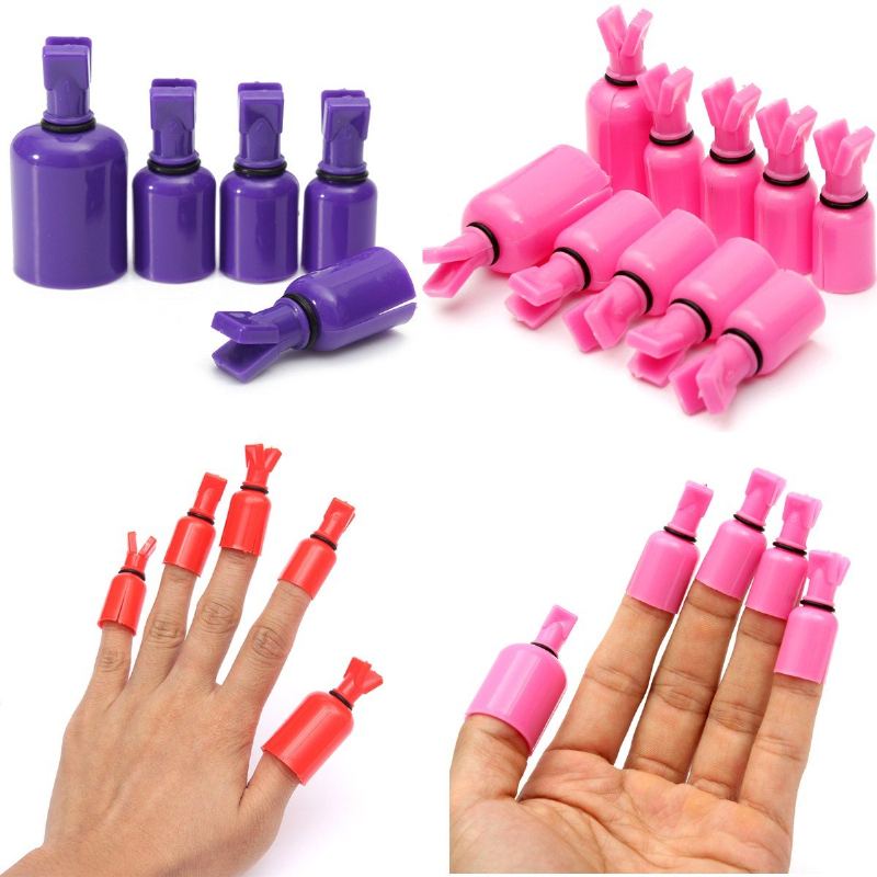 10ks Plastic Soak Off Uv Gel Polish Remover Wrap Cap Tool Clip