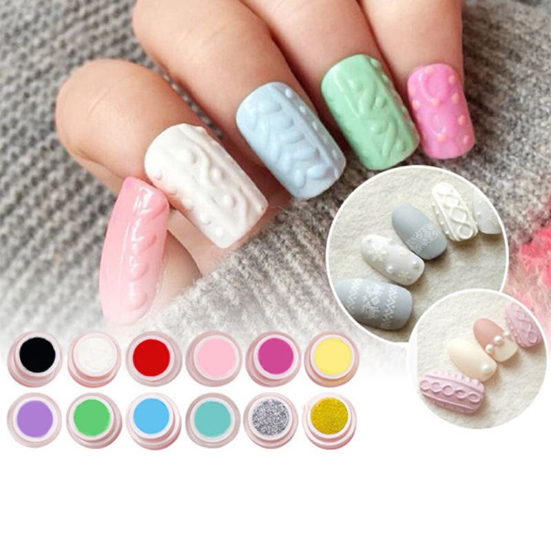 12 Barev 3d Vyřezávaný Uv Gel Polish Builder Nail Art Diy Malba Kreativní Manikúra