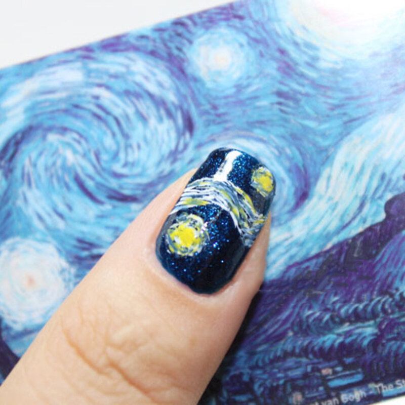 14 Ks/sada Nálepka Na Lak Na Nehty Starry Sky Na Nail Art Decor Full Wraps Manikúra