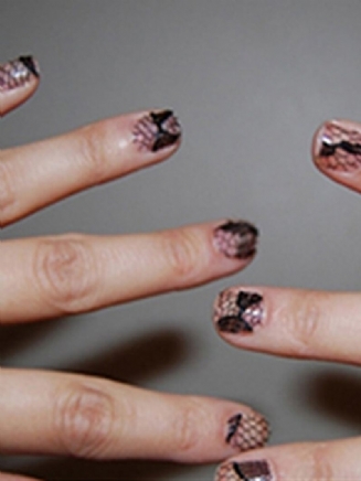 Černá Krajka Vzor Nail Art Transfer Fólie Květinové Sexy Nehty Samolepka Diy Hvězda Papírové Tipy