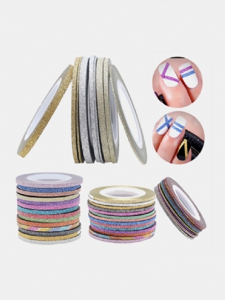 Glitter Nail Art Tape Line Stripes Pruhovaná Dekorace Pro Uv Gel Polish Adhesive Sticker