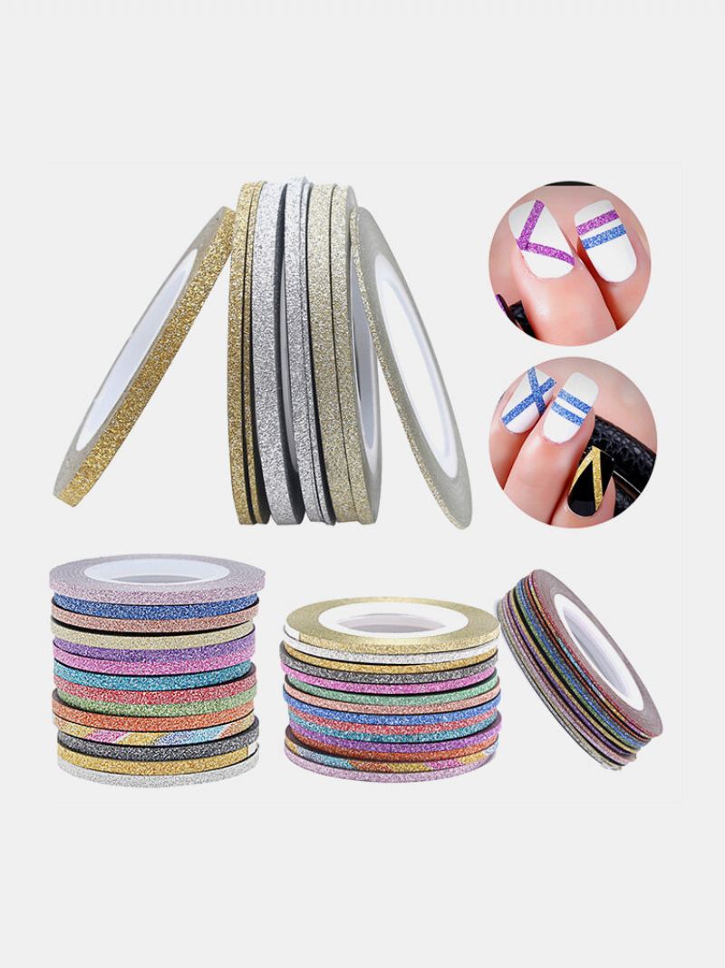 Glitter Nail Art Tape Line Stripes Pruhovaná Dekorace Pro Uv Gel Polish Adhesive Sticker